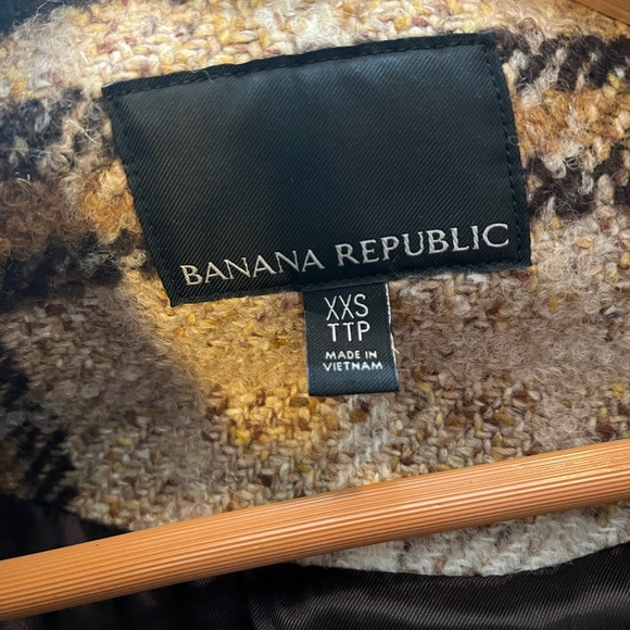 Banana Republic Oversized Balcamaan Jacket Neutral plaid. XXS but fits like XS/S - Picture 13 of 14